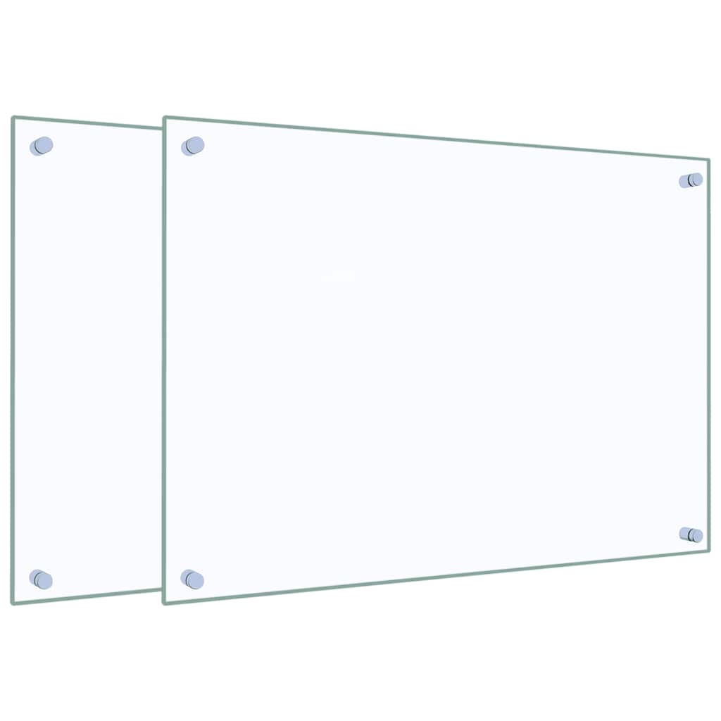 vidaXL Kuchyňské panely 2 ks průhledné 70 x 50 cm tvrzené sklo