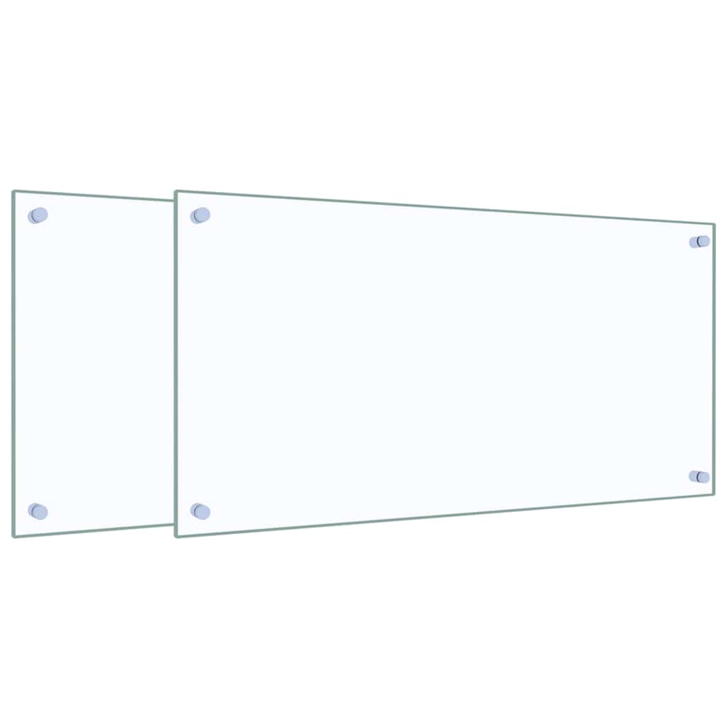 vidaXL Kitchen Backsplashes 2 pcs Transparent 31.5"x15.7" Tempered Glass