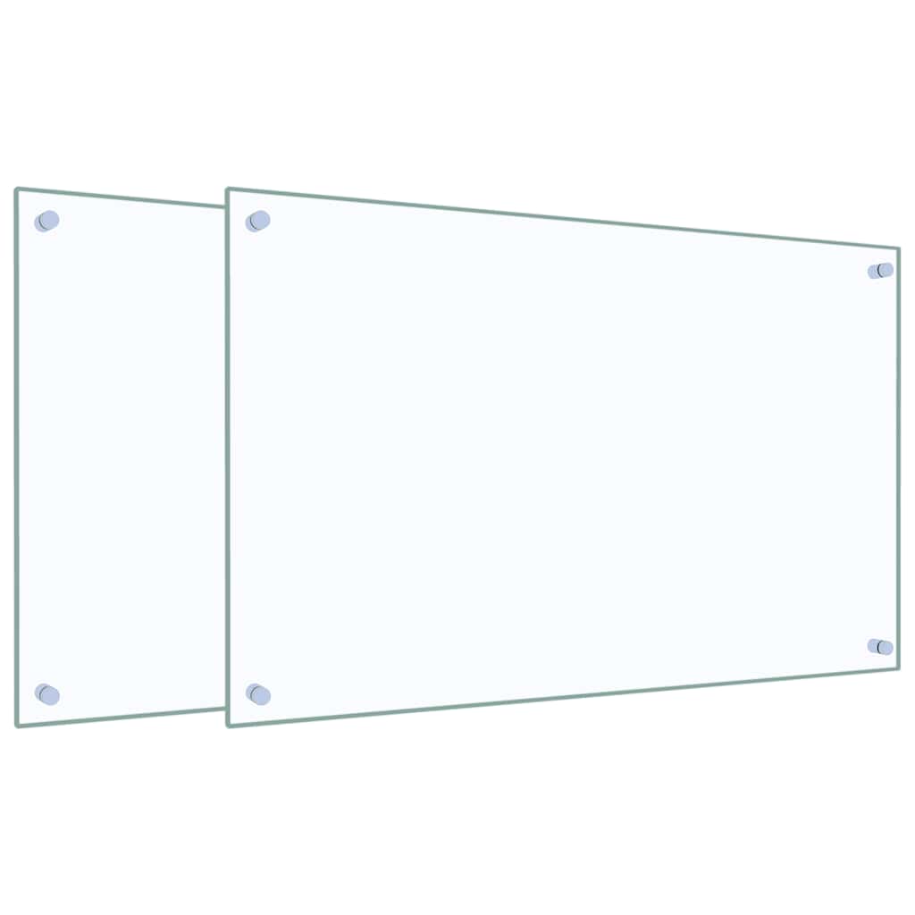 vidaXL Kitchen Backsplashes 2 pcs Transparent 31.5"x19.7" Tempered Glass