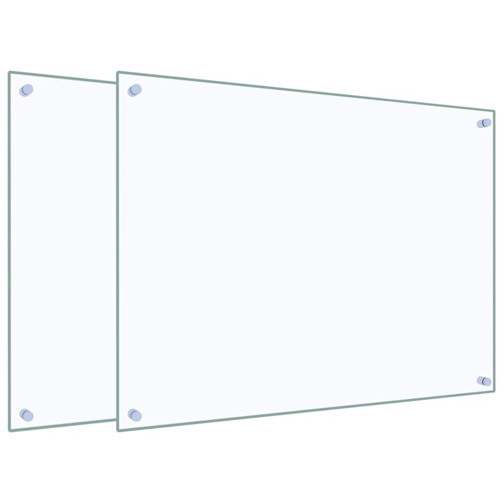 vidaXL Kuchyňské panely 2 ks průhledné 80 x 60 cm tvrzené sklo