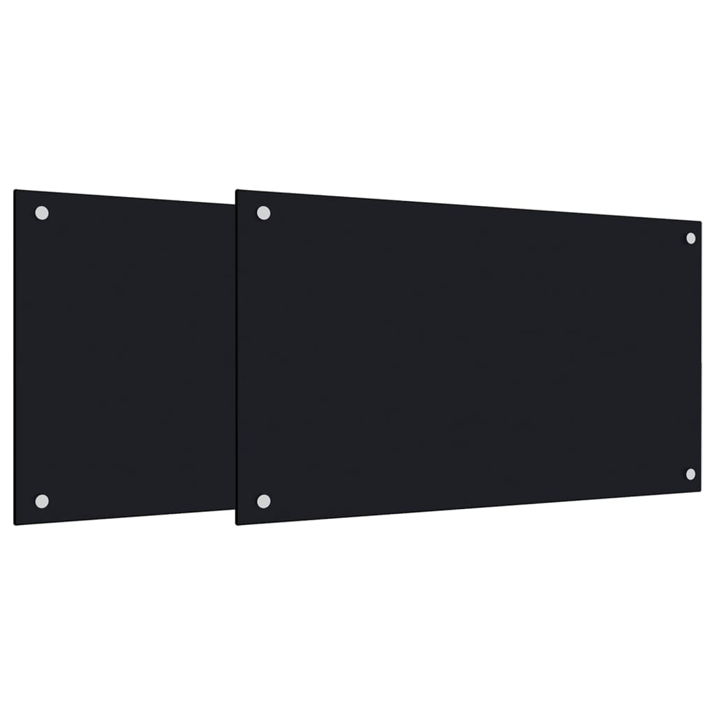 vidaXL Kuchyňské panely 2 ks černé 70 x 40 cm tvrzené sklo