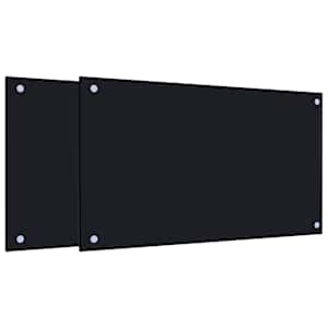 Kuchyňské panely 2 ks černé 70 x 40 cm tvrzené sklo - obrázek 2