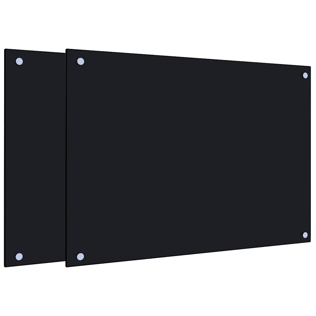 vidaXL Kuchyňské panely 2 ks černé 70 x 50 cm tvrzené sklo