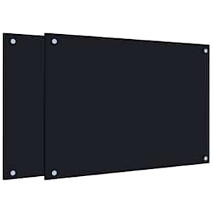 Kuchyňské panely 2 ks černé 70 x 50 cm tvrzené sklo - obrázek 2