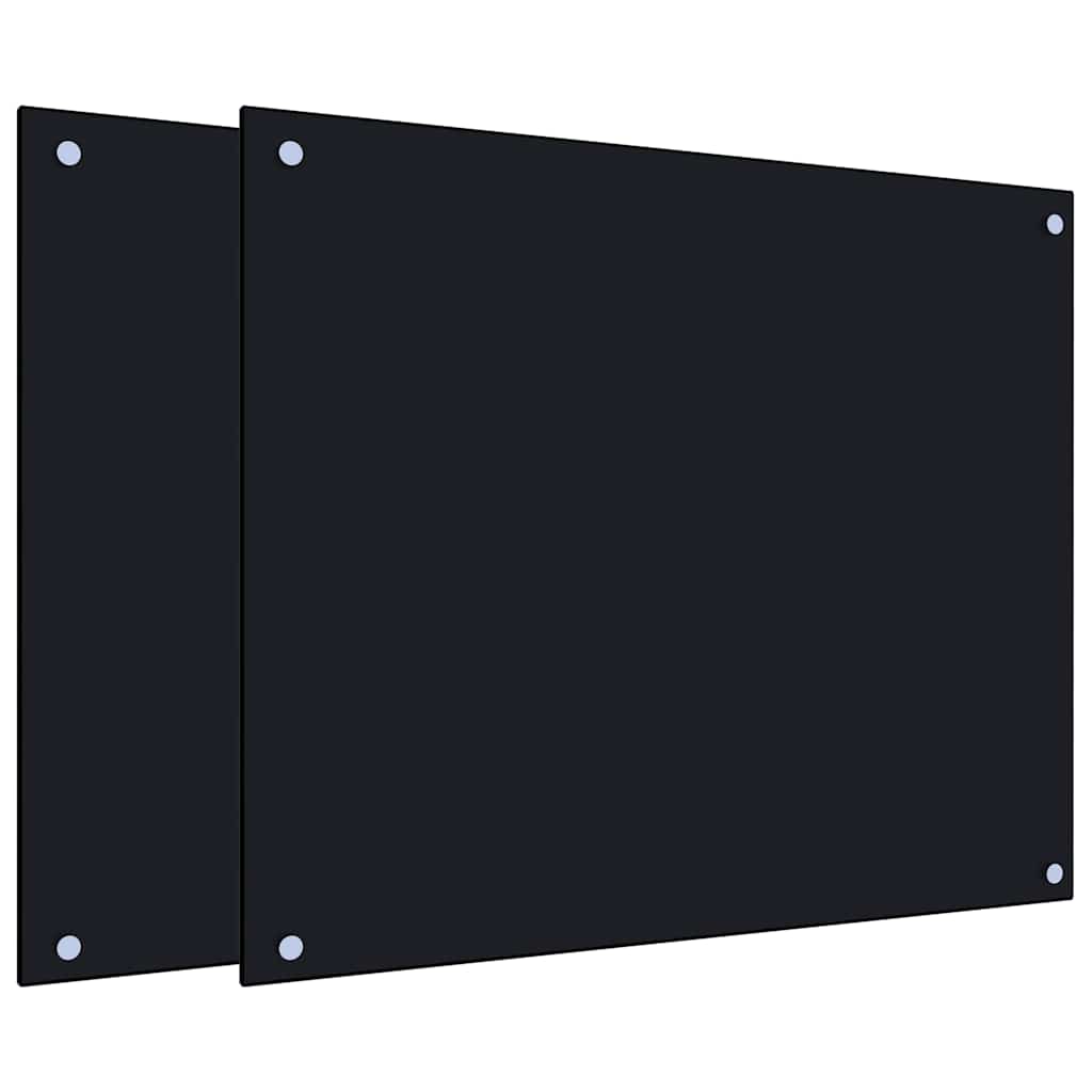 vidaXL Kuchyňské panely 2 ks černé 70 x 60 cm tvrzené sklo
