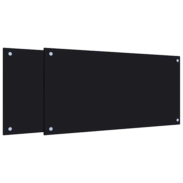 vidaXL k&ouml;&ouml;gi pritsmekaitsed 2 tk, must, 80 x 40 cm, karastatud klaas