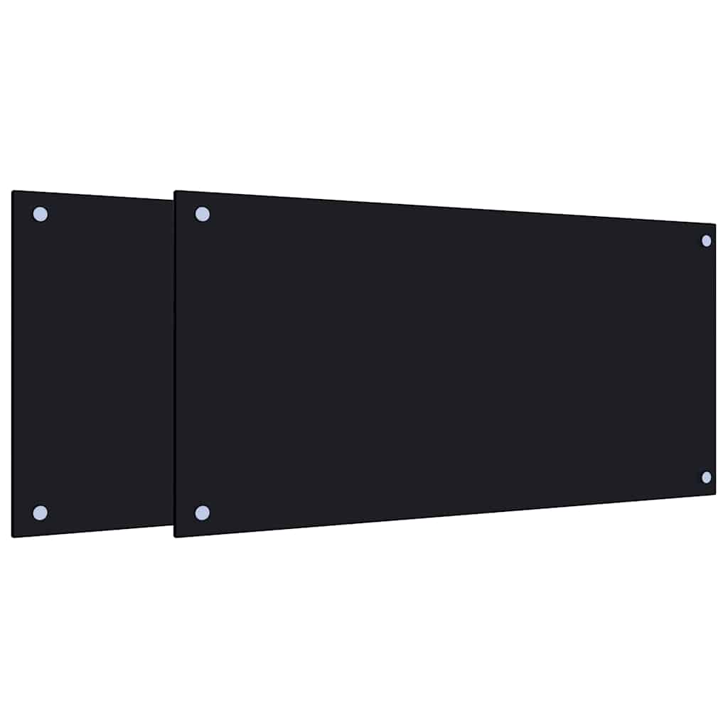 vidaXL Kuchyňské panely 2 ks černé 80 x 40 cm tvrzené sklo