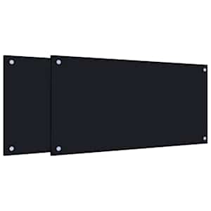 Kuchyňské panely 2 ks černé 80 x 40 cm tvrzené sklo - obrázek 2