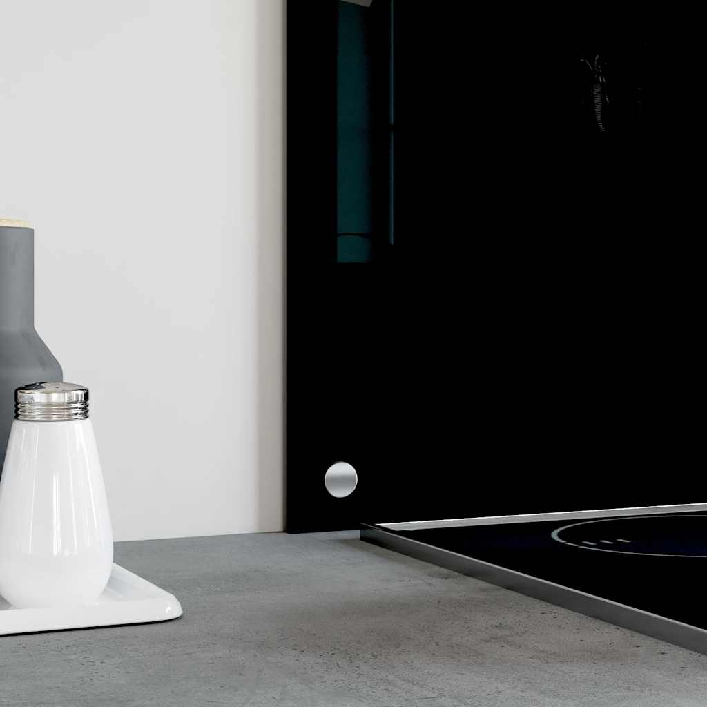 Thumbnail - vidaXL Küchenrückwände 2 Stk. Schwarz 80x50 cm Hartglas