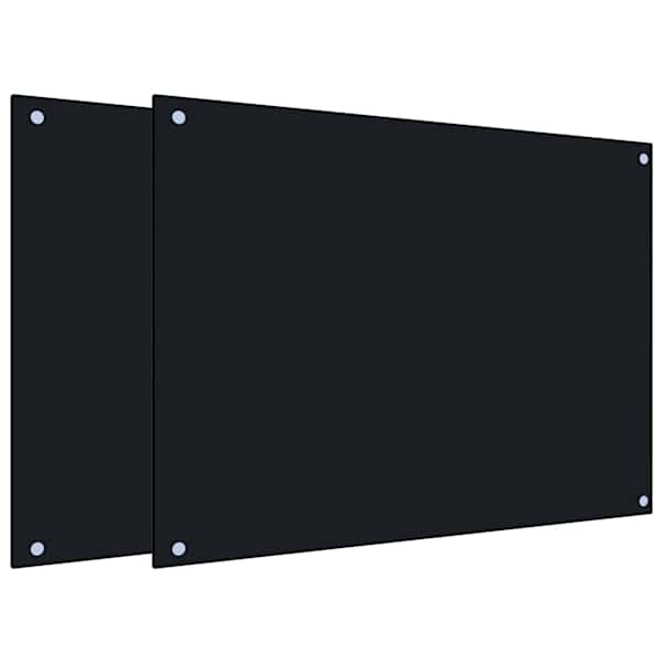 vidaXL k&ouml;&ouml;gi pritsmekaitsed 2 tk, must, 80 x 60 cm, karastatud klaas
