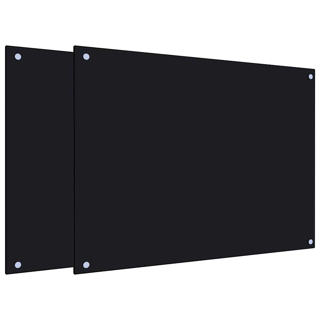 vidaXL Kuchyňské panely 2 ks černé 80 x 60 cm tvrzené sklo