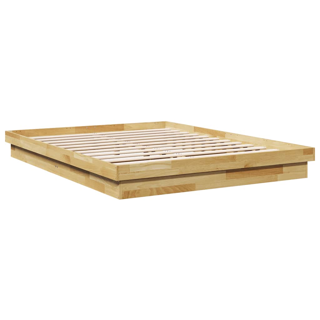 vidaXL Bedframe zonder matras 150x200 cm massief hout eiken, foto 4