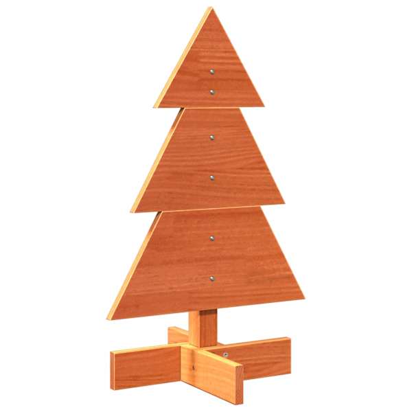 vidaXL puidust j&otilde;ulupuu kaunistuseks, vahapruun, 60 cm, m&auml;nnipuit