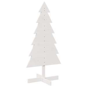 vidaXL puidust j&otilde;ulupuu kaunistuseks, valge, 120 cm, m&auml;nnipuit