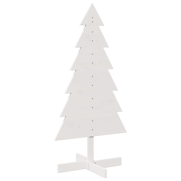 vidaXL puidust j&otilde;ulupuu kaunistuseks, valge, 120 cm, m&auml;nnipuit