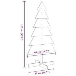 Dřevěný vánoční stromeček na ozdoby bílý 120 cm masiv borovice - obrázek 8