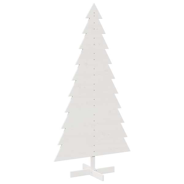 vidaXL puidust j&otilde;ulupuu kaunistuseks, valge, 180 cm, m&auml;nnipuit