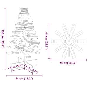 Dřevěný vánoční stromeček na ozdoby 100 cm masivní borové dřevo - obrázek 8