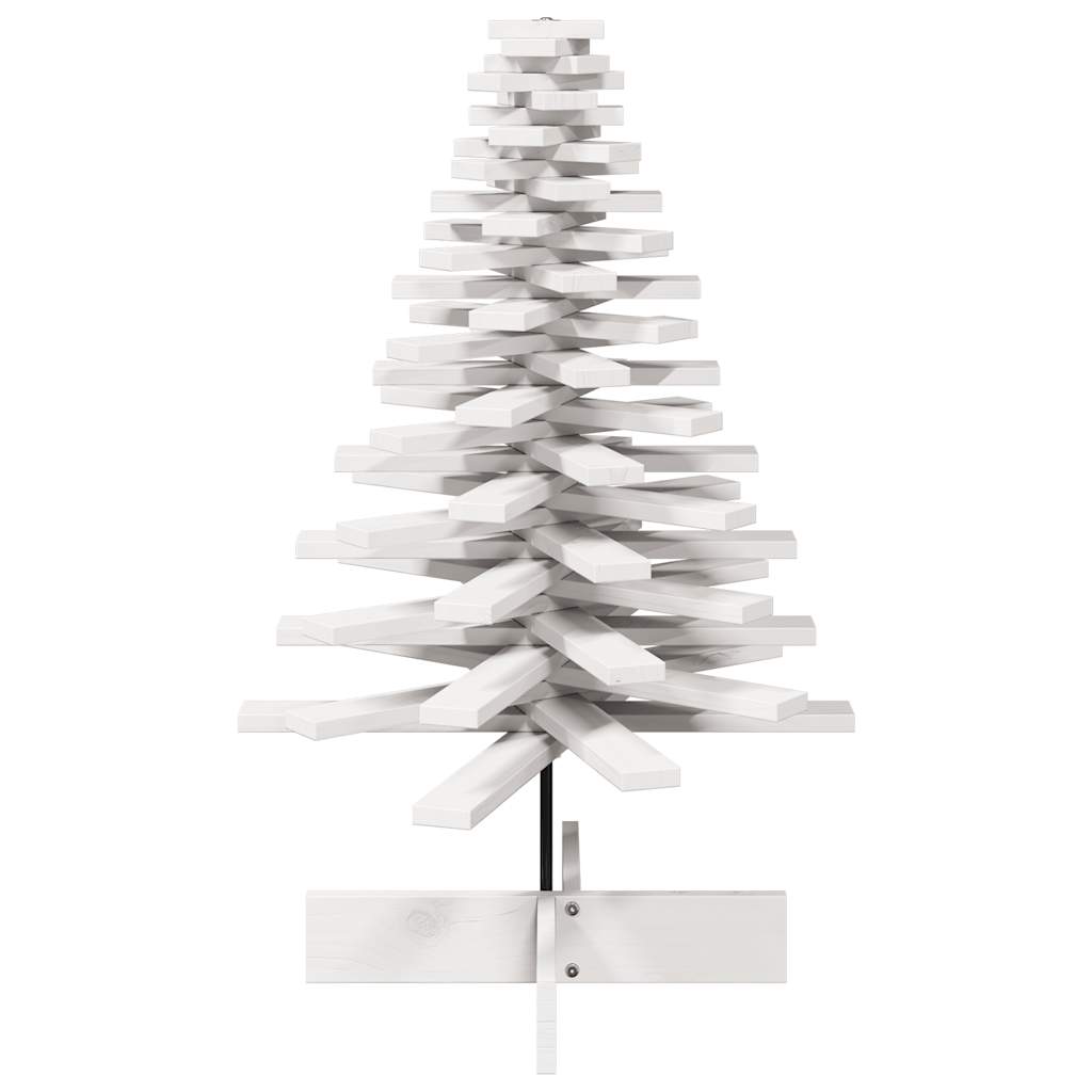 vidaXL Kerstdecoratie kerstboom 100 cm massief grenenhout wit afbeelding