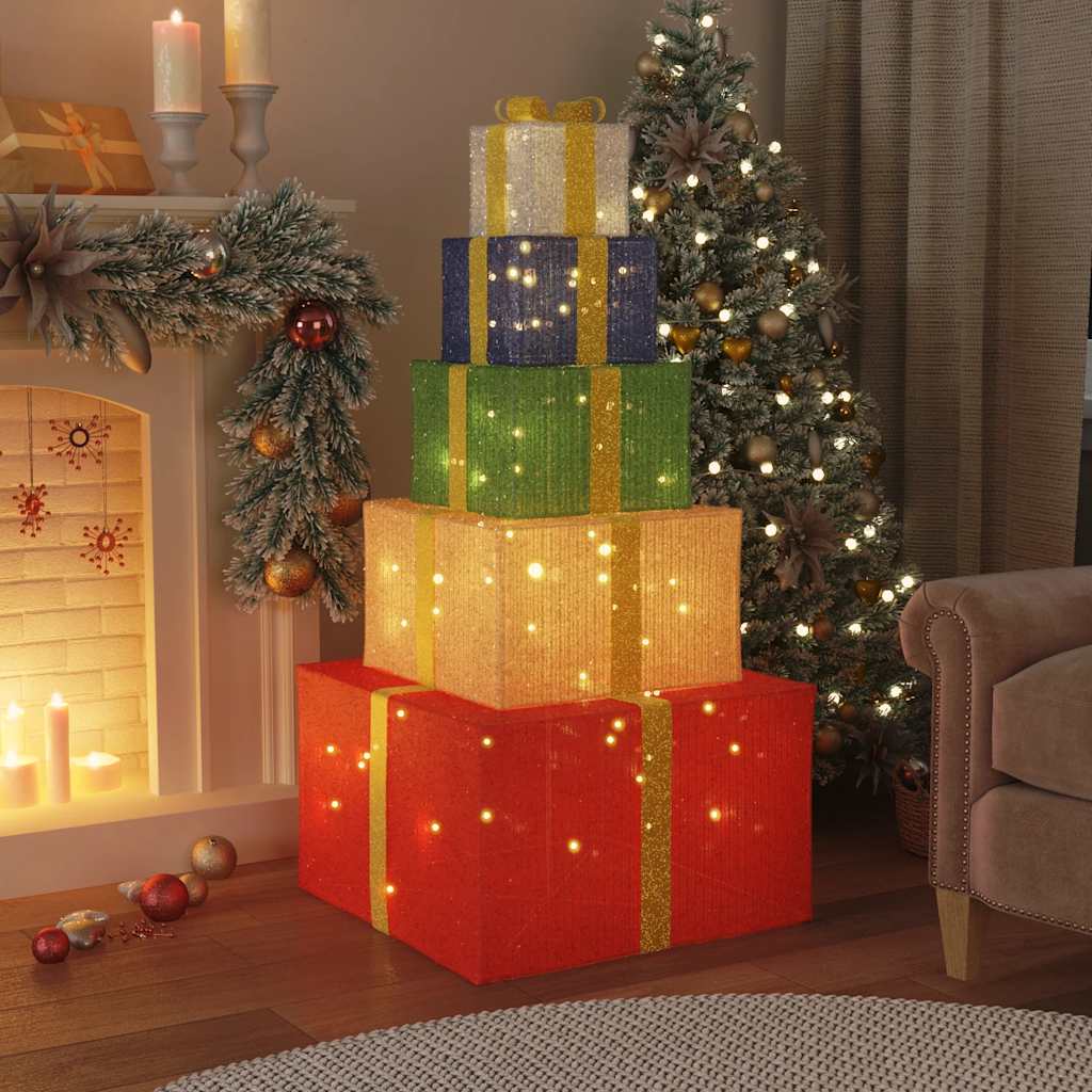 vidaXL Vianočná dekorácia Darčeková krabička 250 LED diód Teplá biela