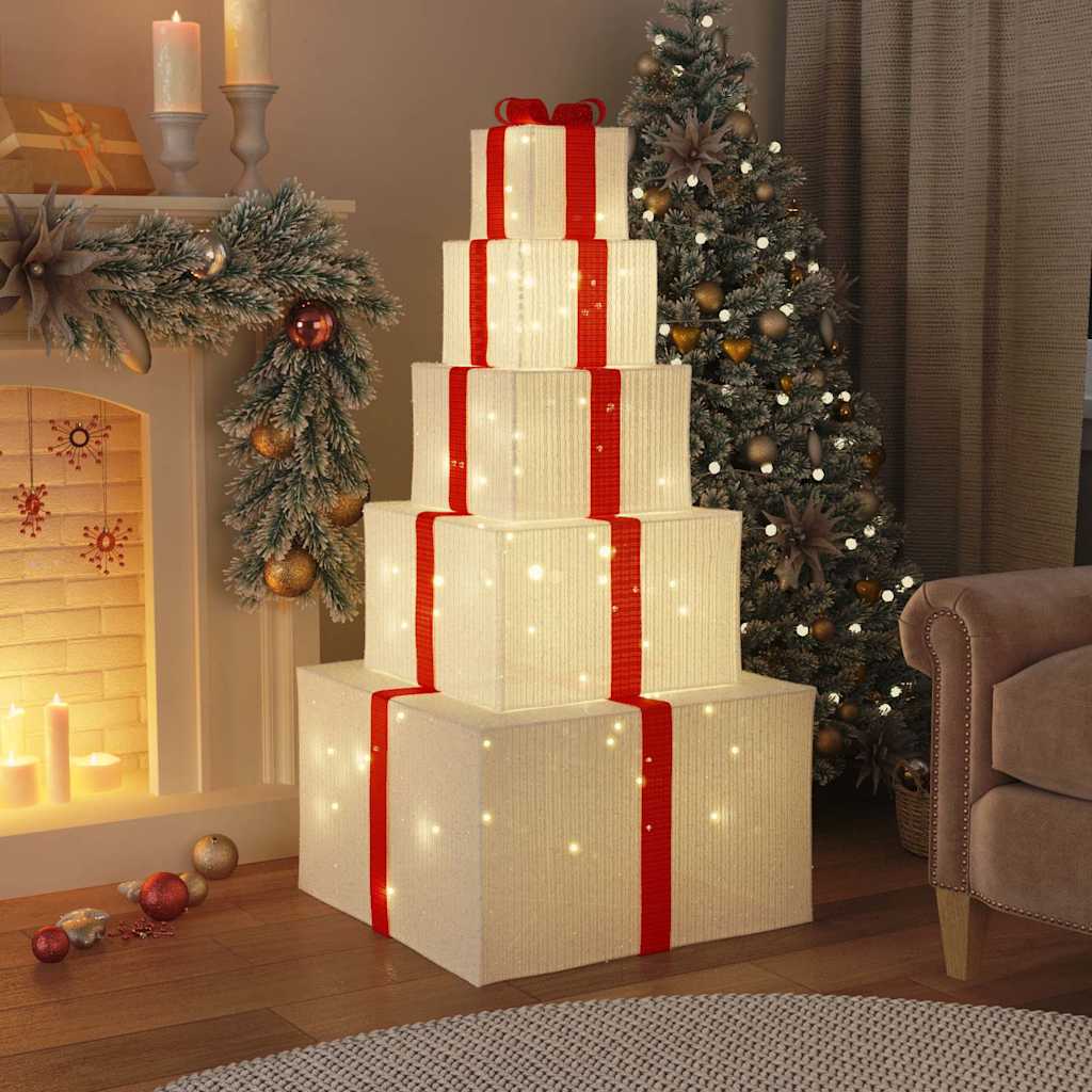 vidaXL Kerstdecoratie geschenkdoos 250 LED's warm wit afbeelding