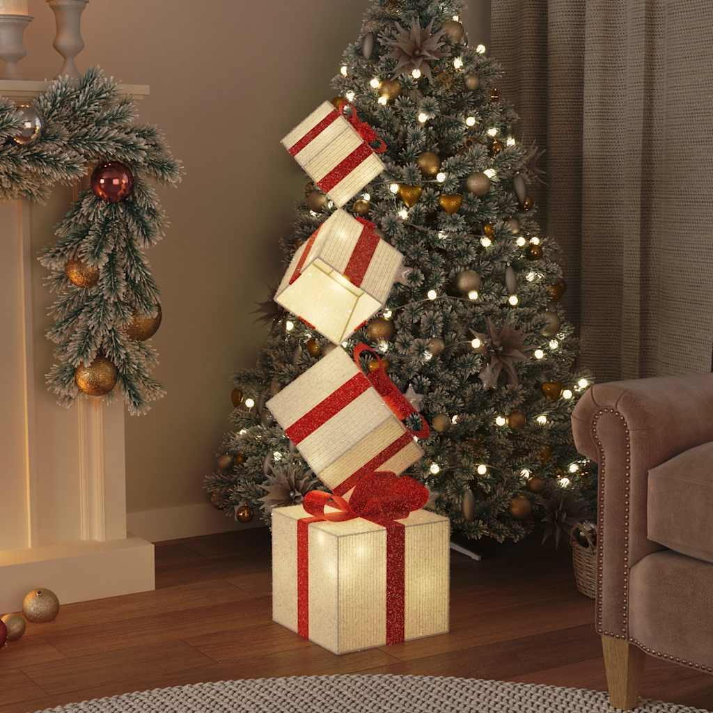 vidaXL Kerstdecoratie geschenkdoos 80 LED's warm wit afbeelding