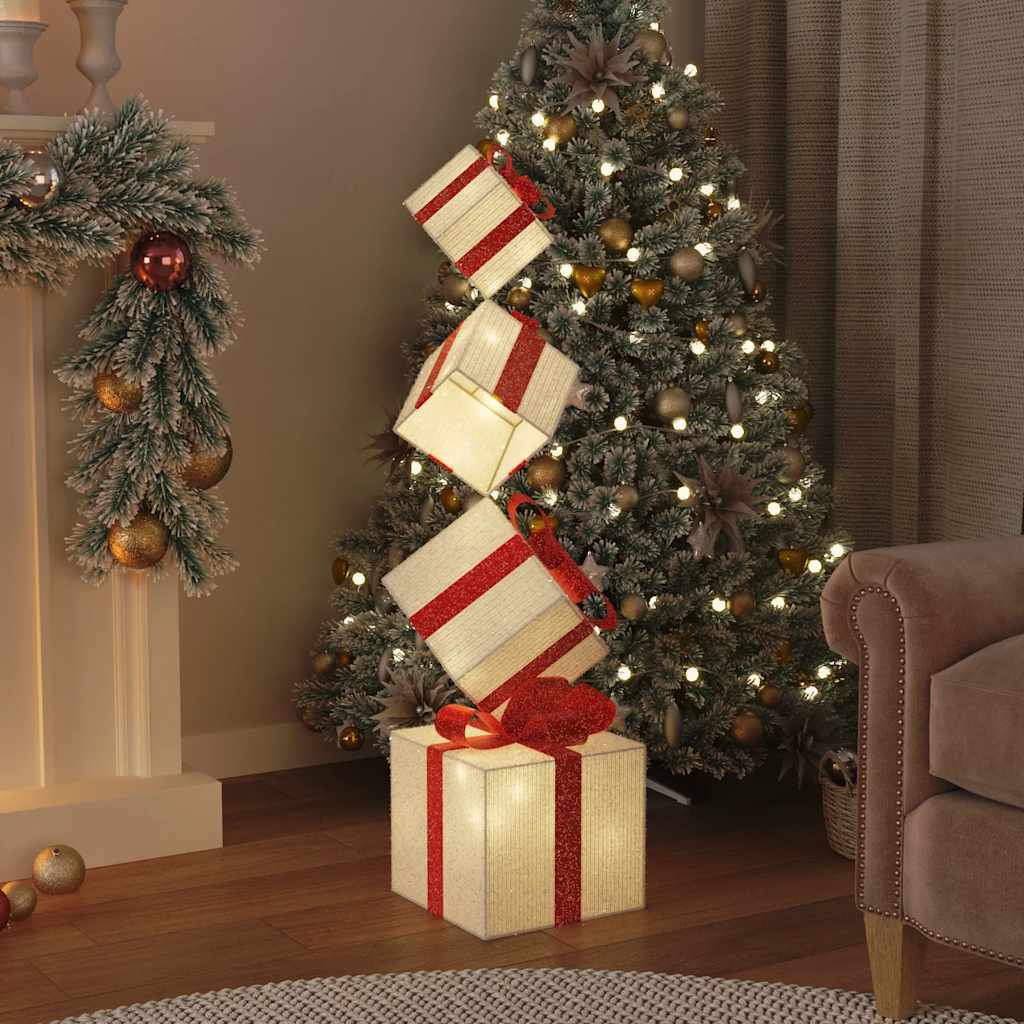 vidaXL Weihnachtsdekoration Geschenkbox 80 LEDs Warmweiß