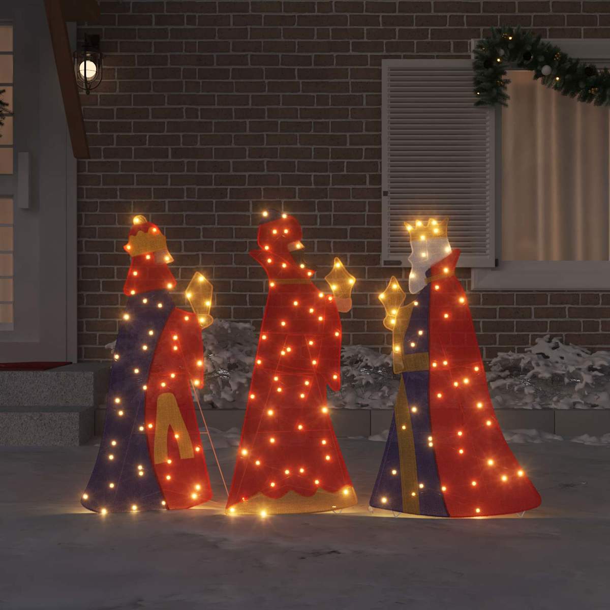 3 vise mænd julebelysning 3 stk. LED'er Varm hvid 105 cm