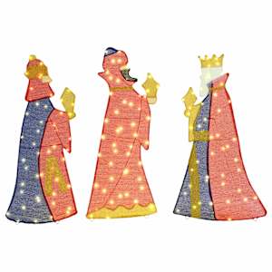 vidaXL 3 Wise Men Christmas Lighting 3 tk LED-i Soe valge 105 cm
