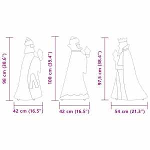 3 králové vánoční osvětlení 3 pcs Teplá bílá 105 cm textil - obrázek 8