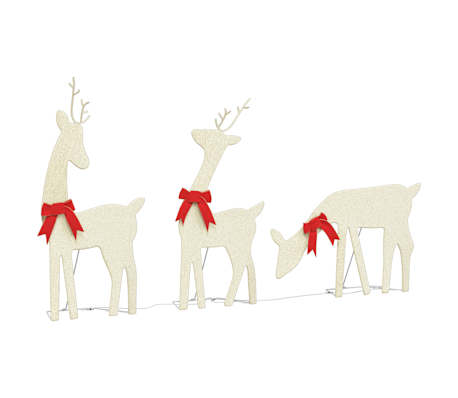 vidaXL LED-Rentiere 3 Stk. 90 LEDs Warmwei&szlig;