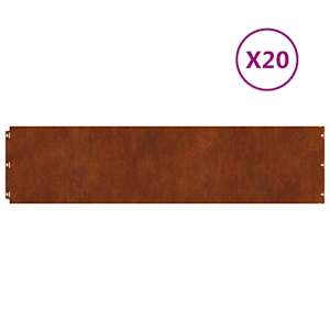 Okraj trávníku 20 pcs 25 x 103 cm Povětrnostně odolná ocel - obrázek 2
