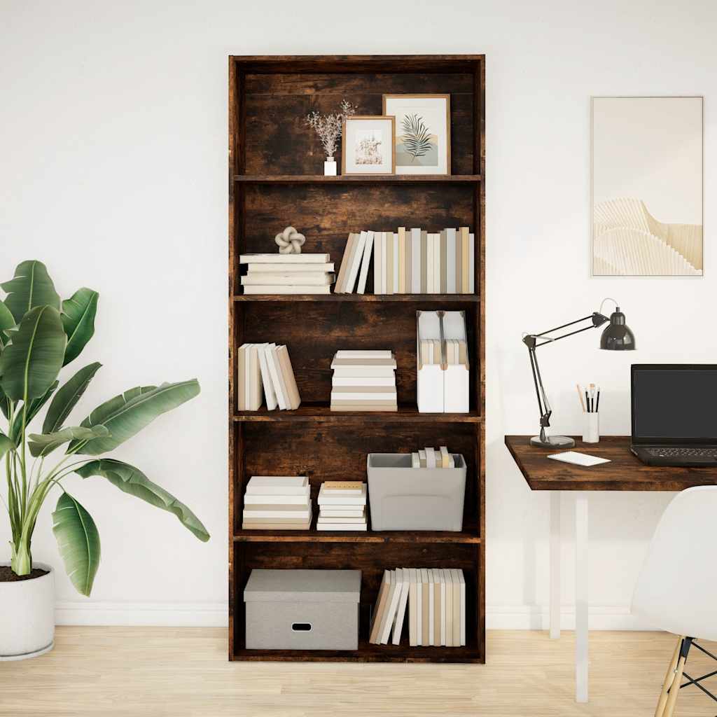 vidaXL Bibliotecă, stejar fumuriu, 80x30x189 cm, lemn prelucrat