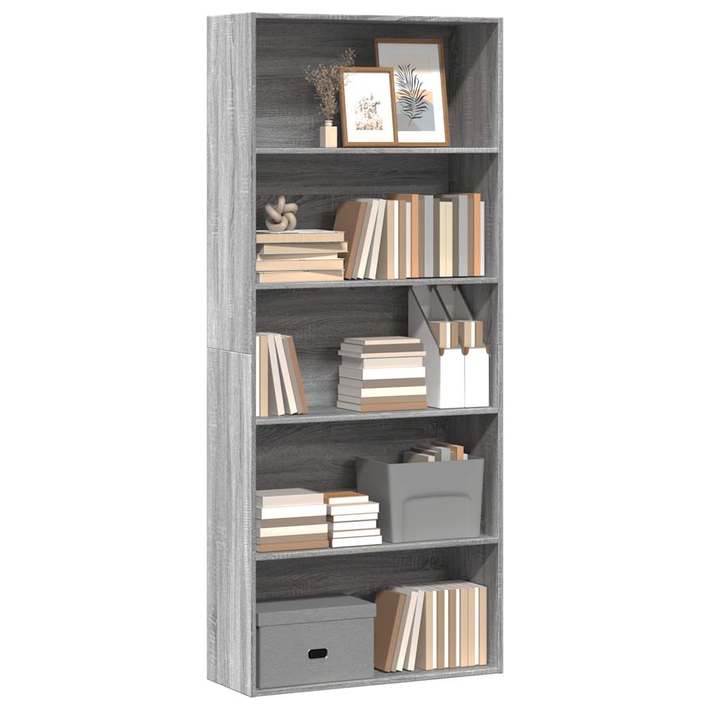Thumbnail - vidaXL Bücherregal Grau Sonoma 80x30x189 cm Holzwerkstoff