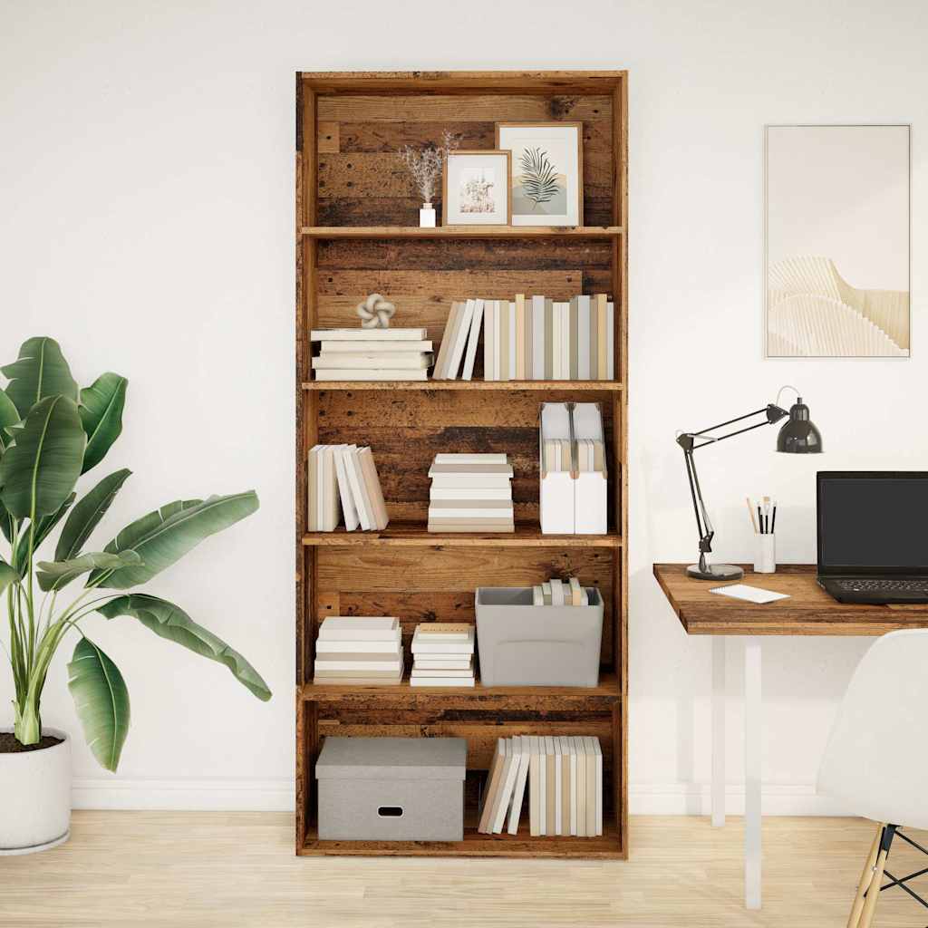 VidaXL Boekenkast 80x30x189 Cm Bewerkt Hout Oud Houtkleurig
