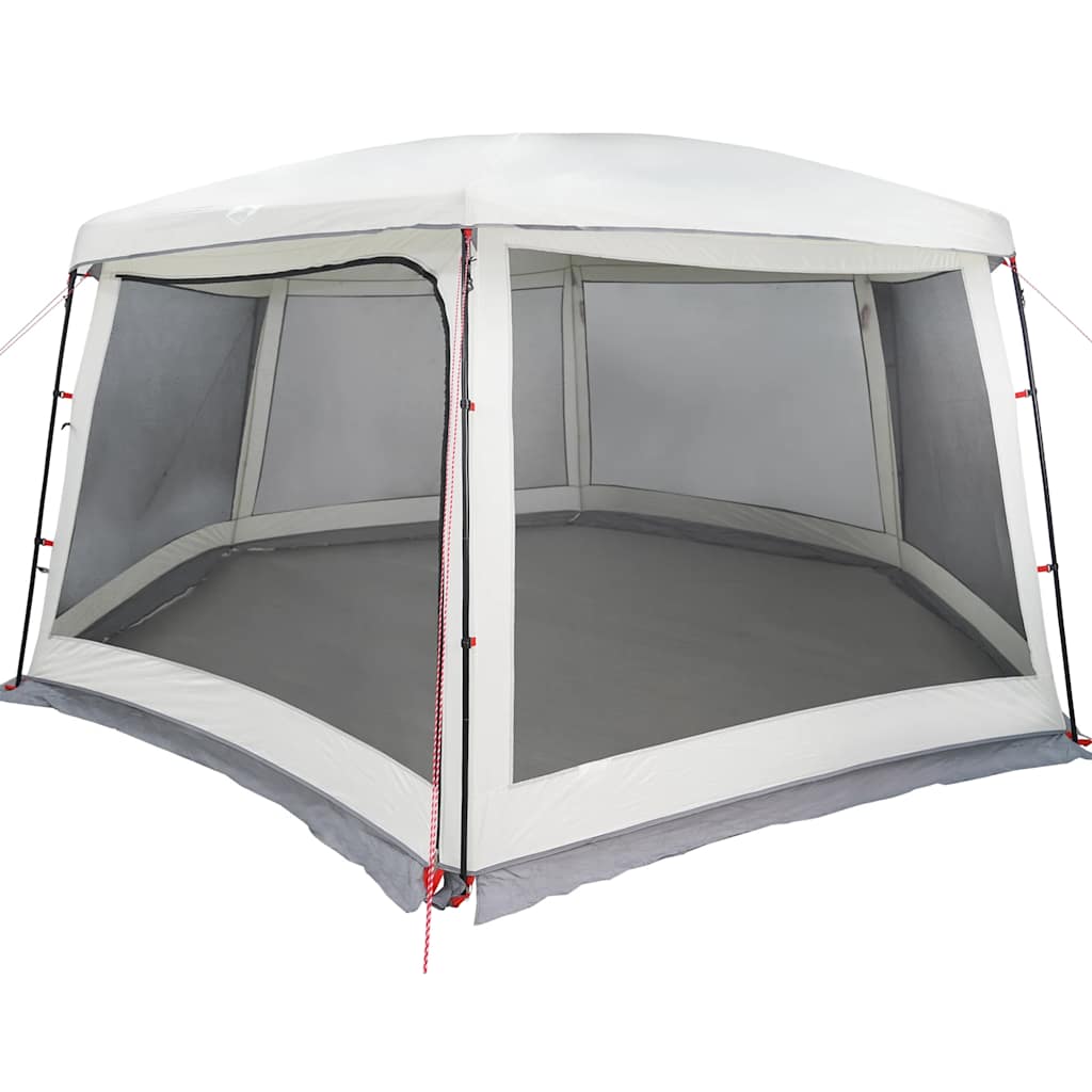 vidaXL Zwembadtent met uitneembare buiten- gaaswanden 670x590 cm grijs afbeelding