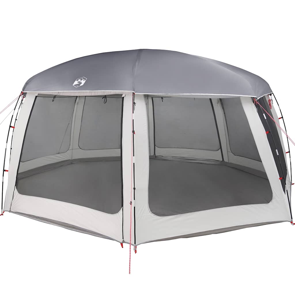 vidaXL Zwembadtent met uitneembare buiten- gaaswanden 690x690 cm grijs afbeelding
