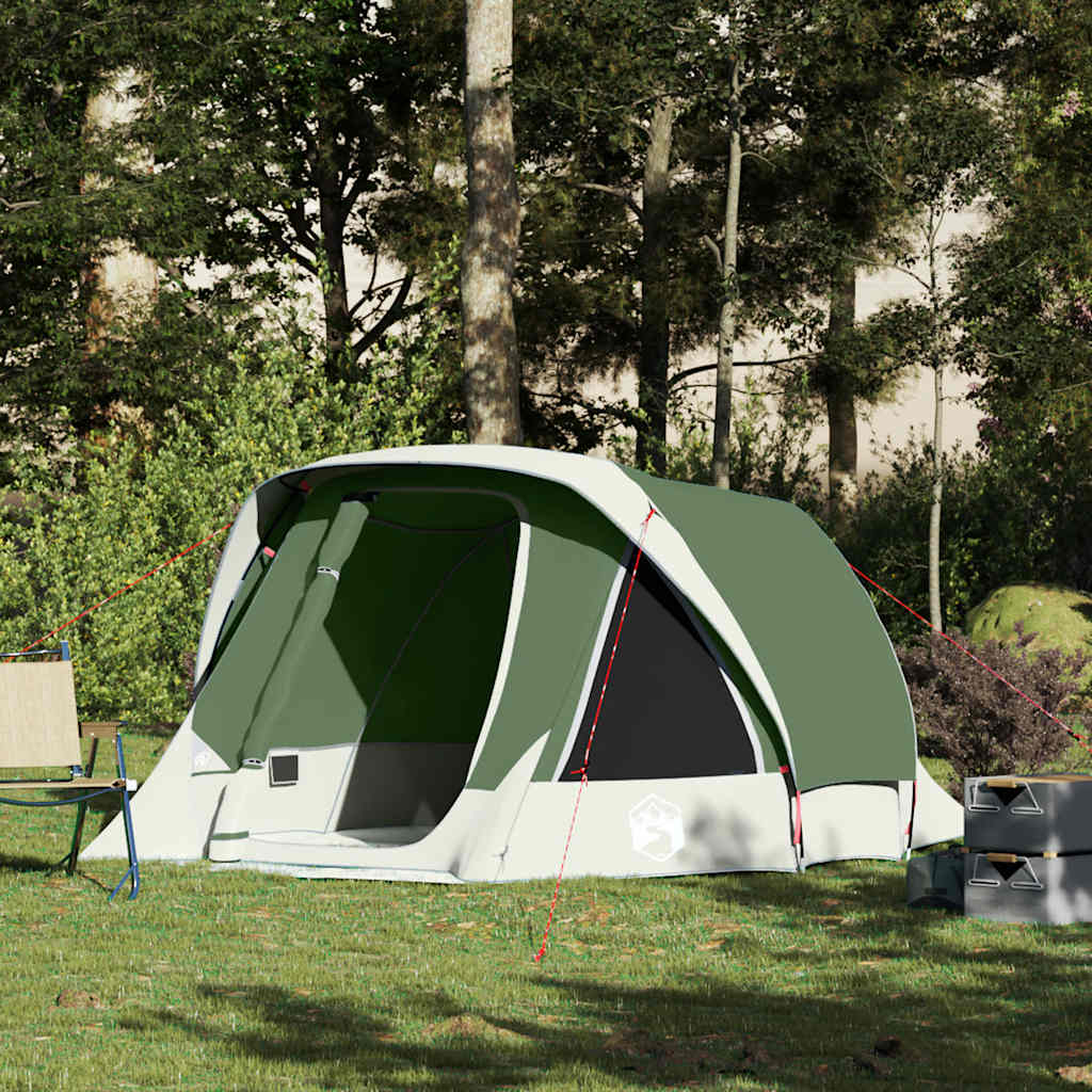 vidaXL Cabină cort de camping, 4 persoane, verde, impermeabil