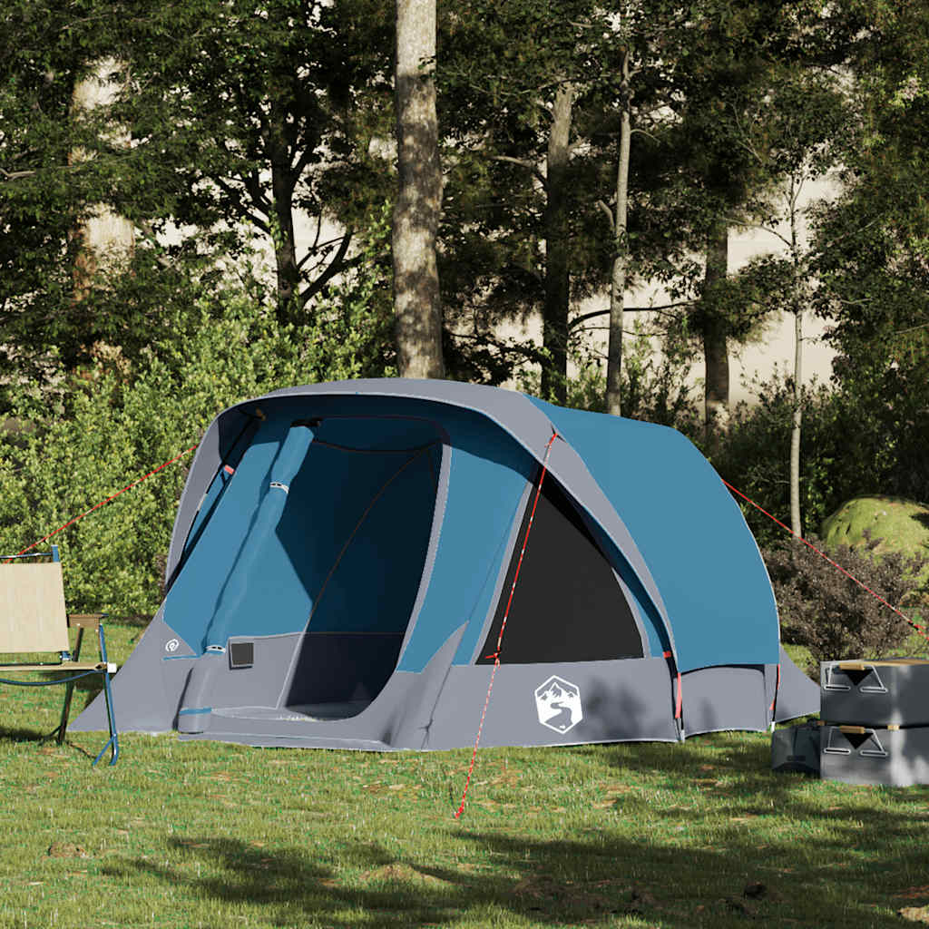 Tenda de campismo cabana para 4 pessoas impermeável azul