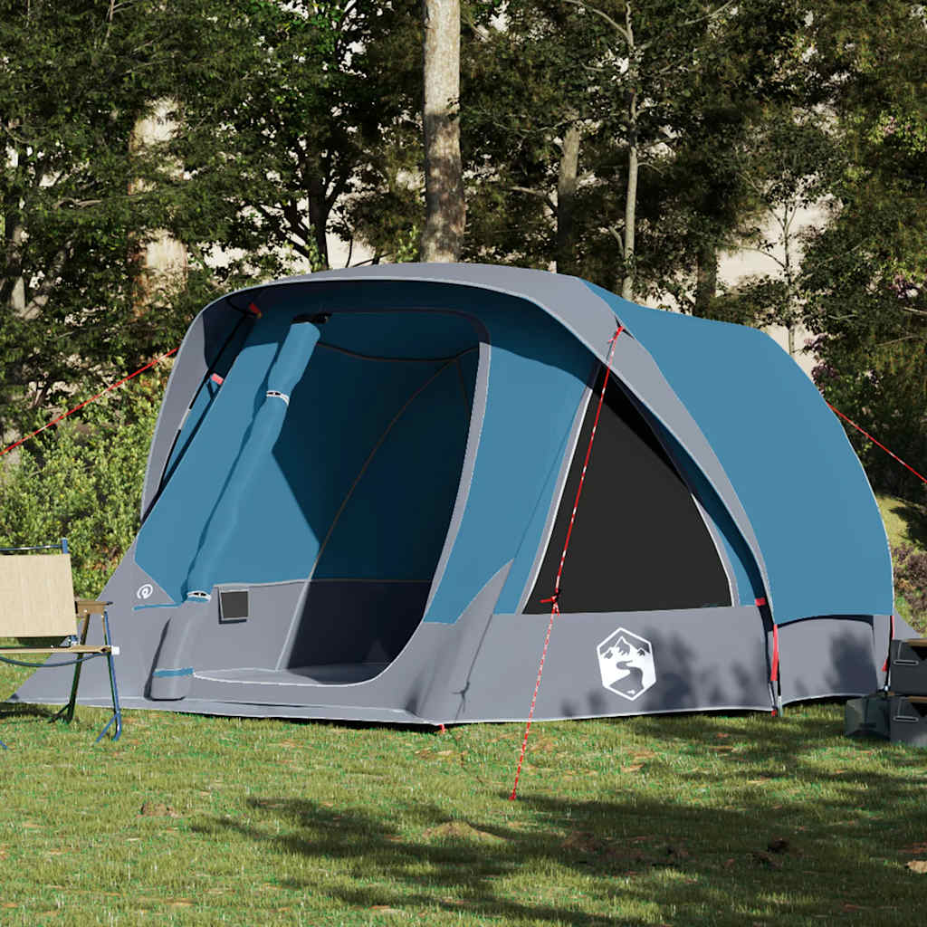 Tenda familiar estilo cabana para 6 pessoas impermeável azul