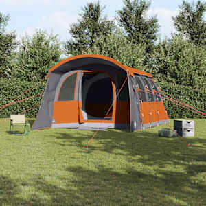 Družinski šotor s streho Siva in oranžna 576 x 325 x 213 cm
