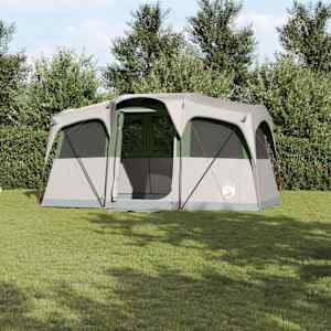 Rodinný stan Bílá a zelená 435 x 255 x 216 cm Polyester a ocel - obrázek 1