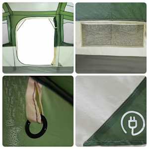 Rodinný stan Bílá a zelená 435 x 255 x 216 cm Polyester a ocel - obrázek 15