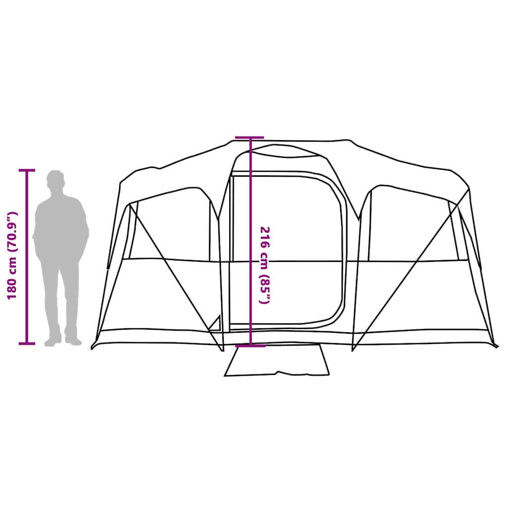 Rodinný stan Bílá a zelená 435 x 255 x 216 cm Polyester a ocel - obrázek 17