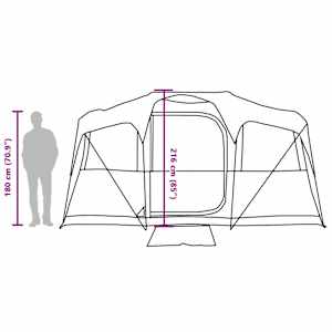 Rodinný stan Bílá a zelená 435 x 255 x 216 cm Polyester a ocel - obrázek 17