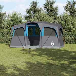 Rodinný stan Modrý a šedý 435 x 255 x 216 cm Polyester a ocel - obrázek 1