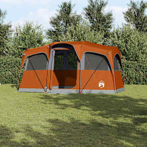 Družinski šotor s streho Oranžna in oranžna 435 x 255 x 216 cm