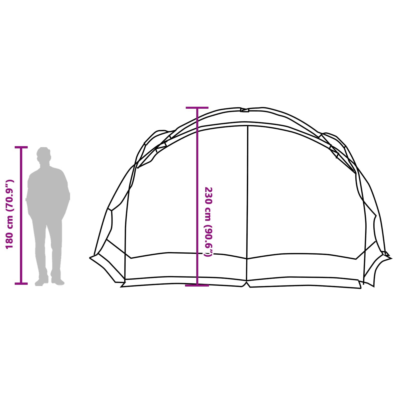 Telt med tak asurblå 434 x 434 x 230 cm Polyester - Bilde 7