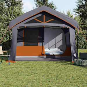 Rodinný stan Šedá a oranžová 620 x 322 x 240 cm Polyester - obrázek 3