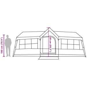 Rodinný stan Modrý a šedý 622 x 295 x 238 cm Polyester a ocel - obrázek 17